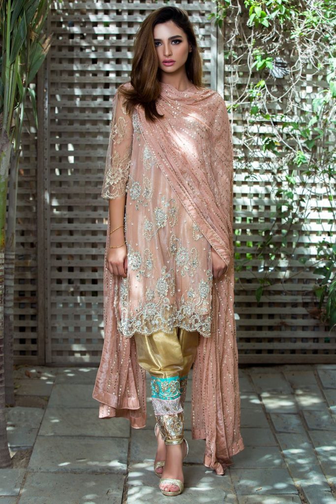 Traditional Pakistani Shalwar Kameez Mehndi Dress