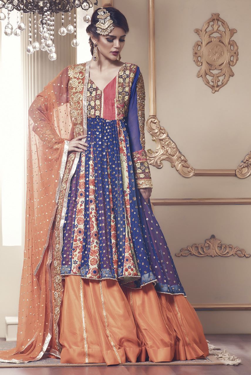 Simple Mehndi Dress Sharara