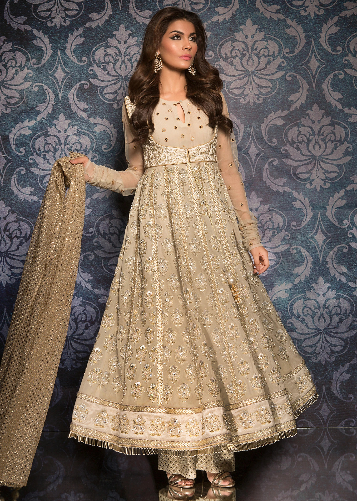 Bridal Anarkali Dress by Maheen Taseer