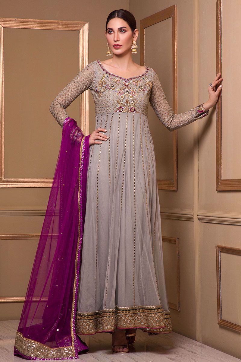 Pakistani Anarkali Dress by Rozina Munib