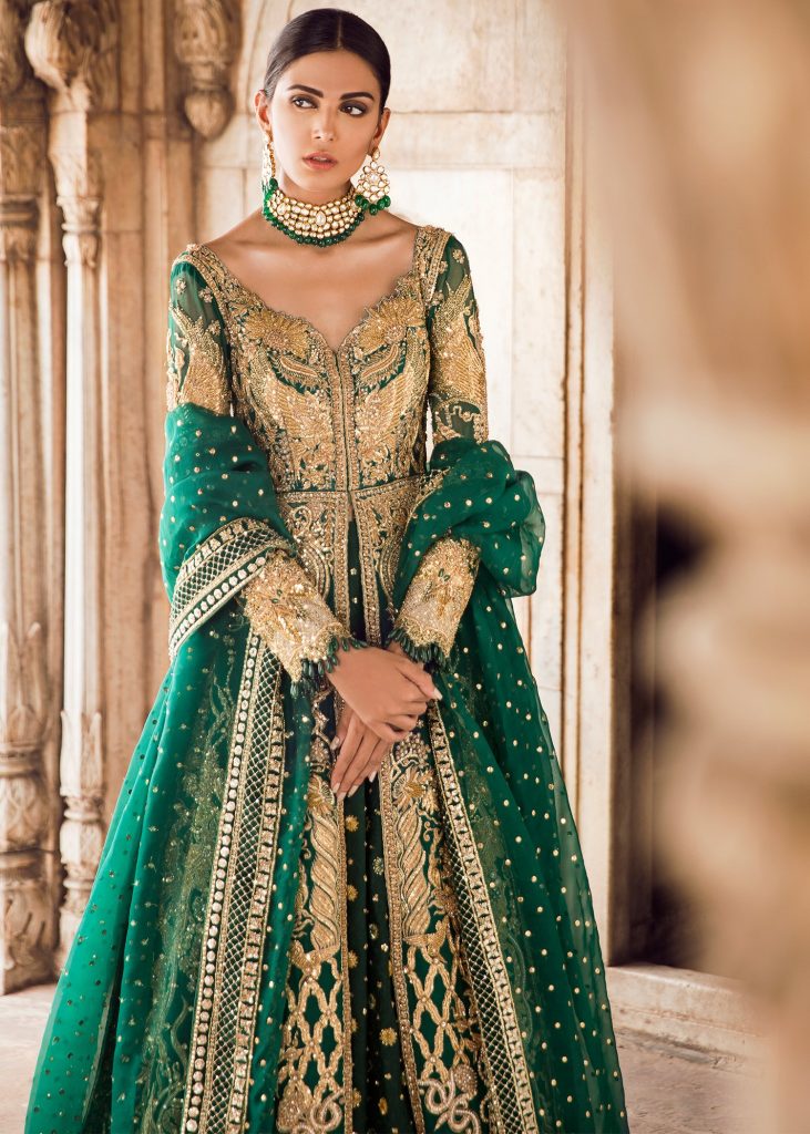 green dress for mehndi by Tena Durrani