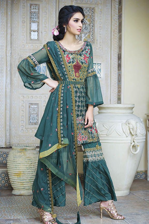 mehndi green sharara